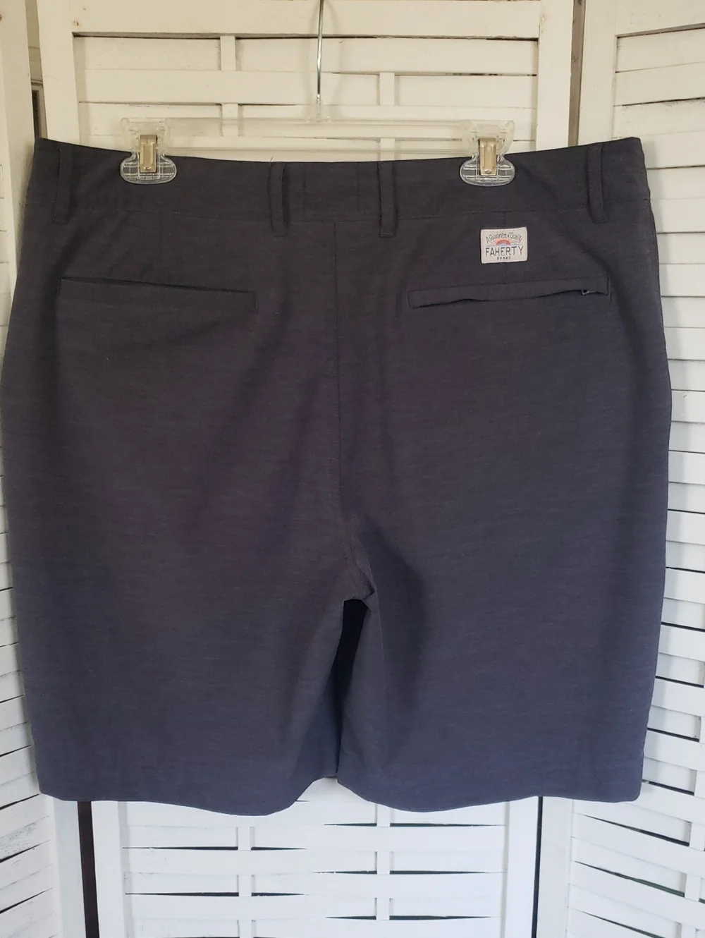 Faherty Men's Casual Dark Gray Stretch Shorts Size 36